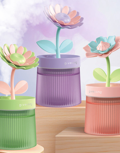 Load image into Gallery viewer, Flower Air Humidifier Small Night Lamp USB
