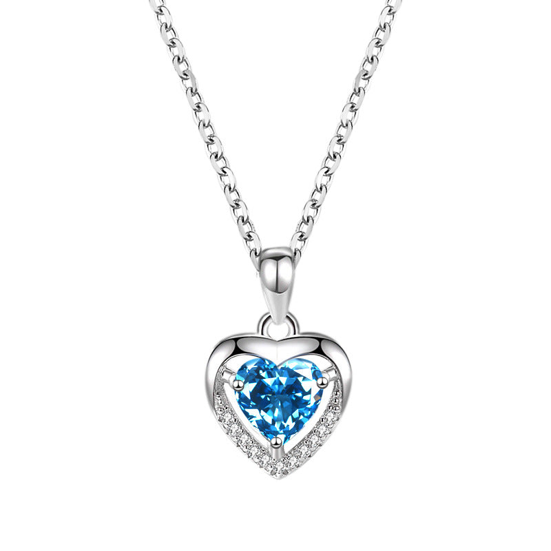 925 Heart-shaped Rhinestones Necklace Luxury Personalised Necklace For Women Jewellery Valentine's Day Gift