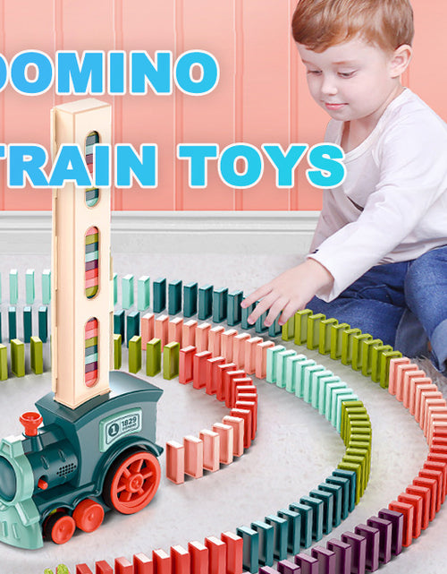 Load image into Gallery viewer, Domino Train Toys Baby Toys Car Puzzle Automatic Release Licensing Electric Building Blocks Train Toy
