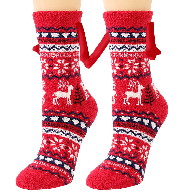 Christmas Supplies Coral Fleece Tube Socks Warm Slipper Bed Socks Winter Soft Warm Slipper