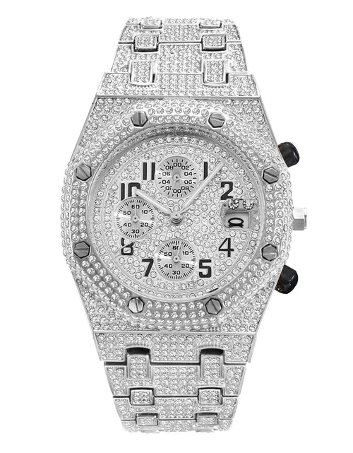 Load image into Gallery viewer, Full Diamond Three-Eye Timing Sports Quartz Men&#39;s Watch
