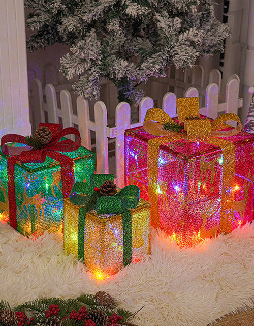 Load image into Gallery viewer, Christmas Lights Gift Box Three-piece Party Decoration Ornaments
