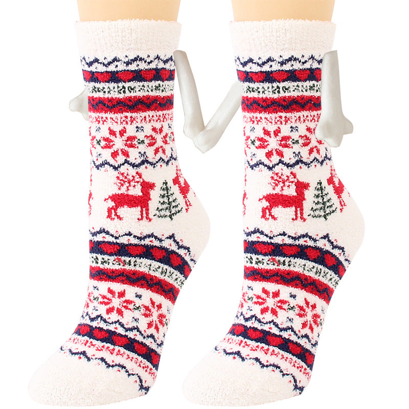 Christmas Supplies Coral Fleece Tube Socks Warm Slipper Bed Socks Winter Soft Warm Slipper