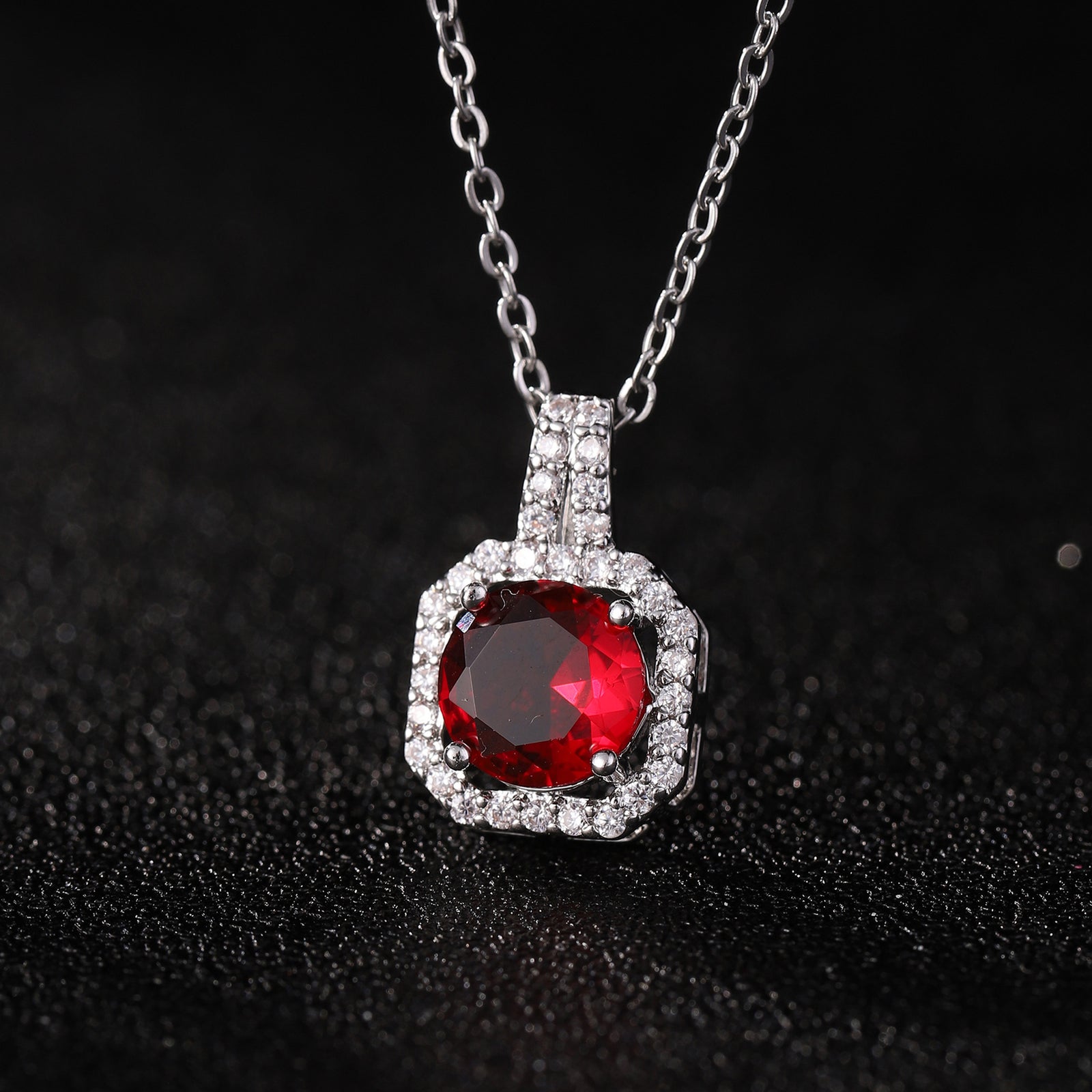 Perfume Bottle Pendant Necklace Women's Full Imitation Diamond