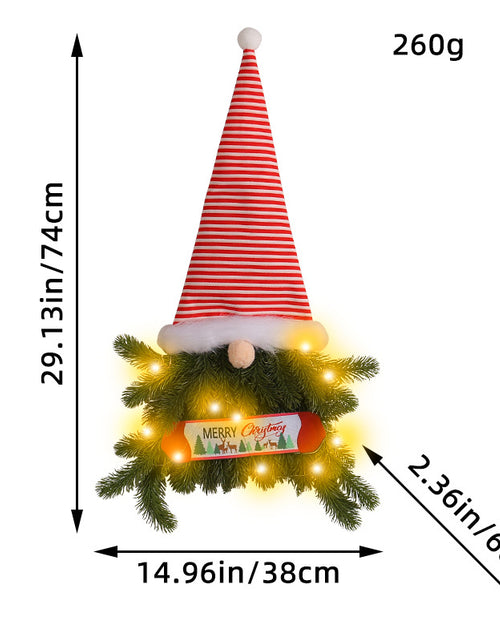 Load image into Gallery viewer, Glowing Christmas Wreath Upside Down Tree Stripes A Tall Hat
