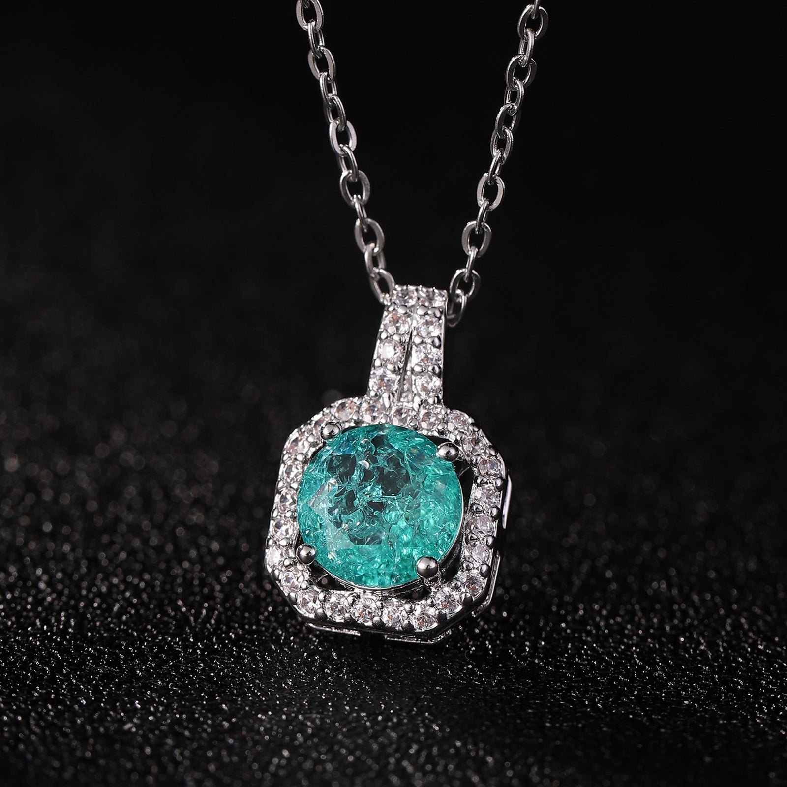 Perfume Bottle Pendant Necklace Women's Full Imitation Diamond