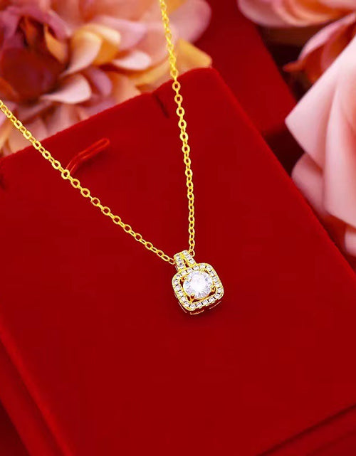 Load image into Gallery viewer, Fashion Jewellery Set Zircon Gem Pendant Chain Choker Necklace For Women Gold Colour Stud Earring Statement Wedding Ring
