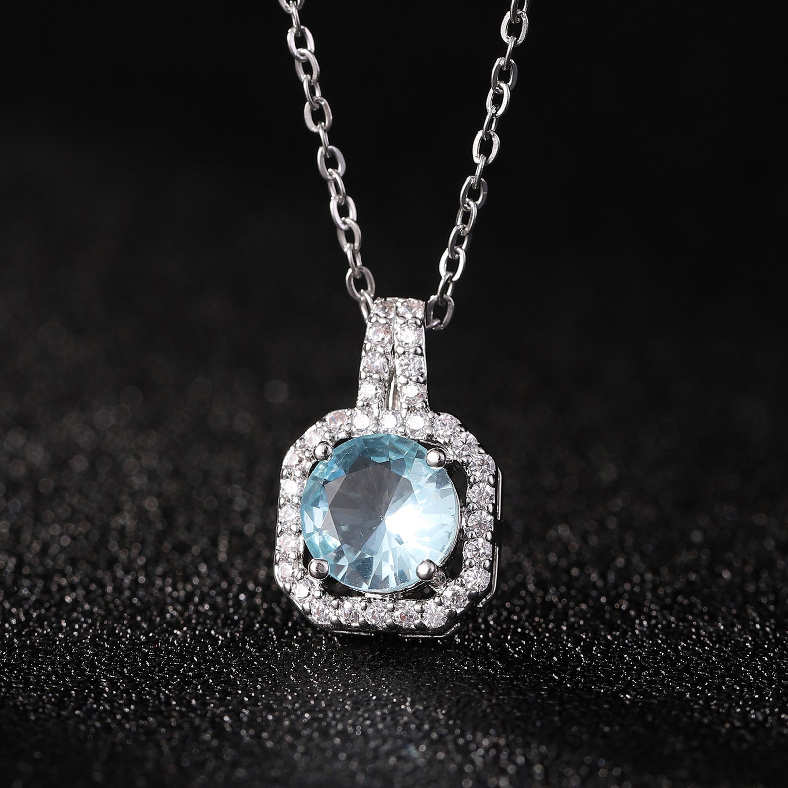 Perfume Bottle Pendant Necklace Women's Full Imitation Diamond