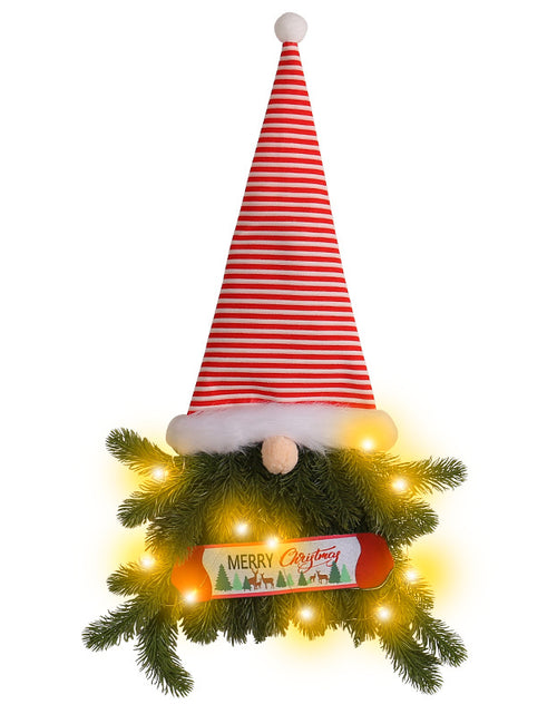 Load image into Gallery viewer, Glowing Christmas Wreath Upside Down Tree Stripes A Tall Hat
