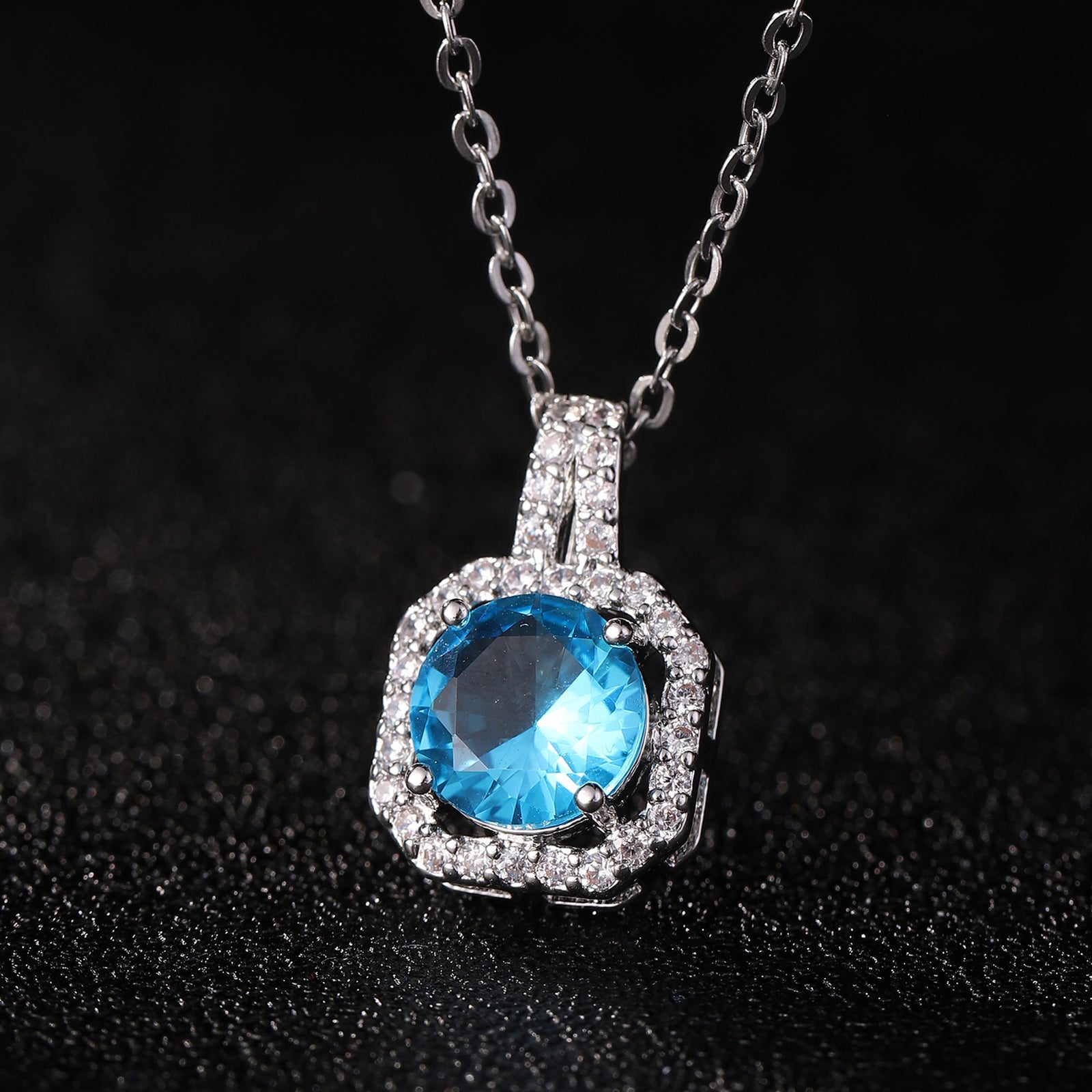 Perfume Bottle Pendant Necklace Women's Full Imitation Diamond