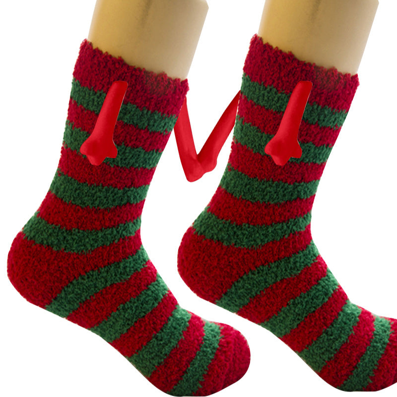 Christmas Supplies Coral Fleece Tube Socks Warm Slipper Bed Socks Winter Soft Warm Slipper