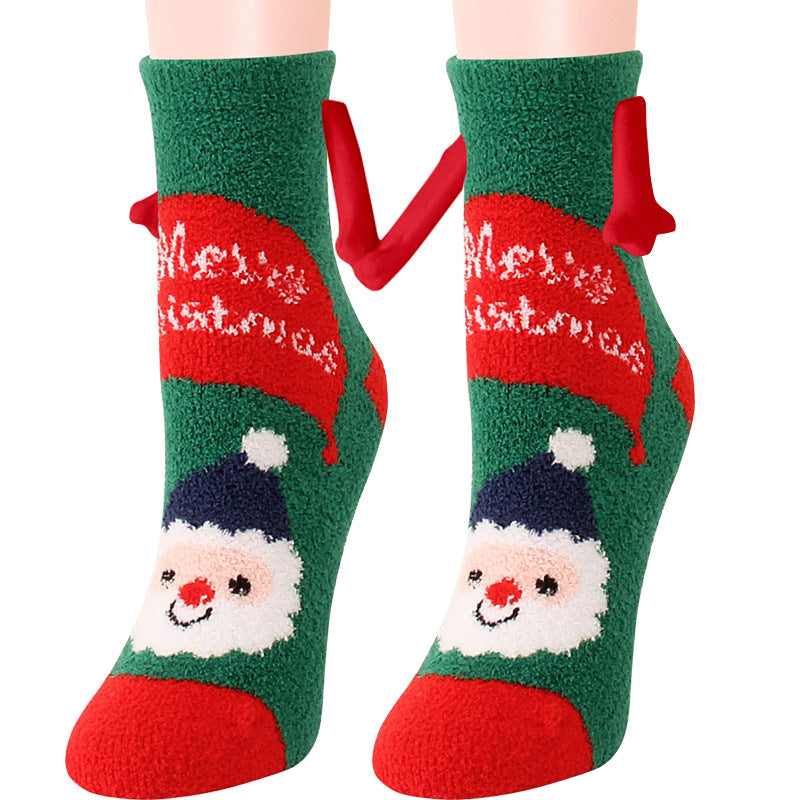 Christmas Supplies Coral Fleece Tube Socks Warm Slipper Bed Socks Winter Soft Warm Slipper