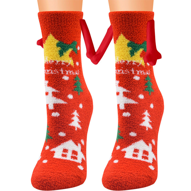 Christmas Supplies Coral Fleece Tube Socks Warm Slipper Bed Socks Winter Soft Warm Slipper