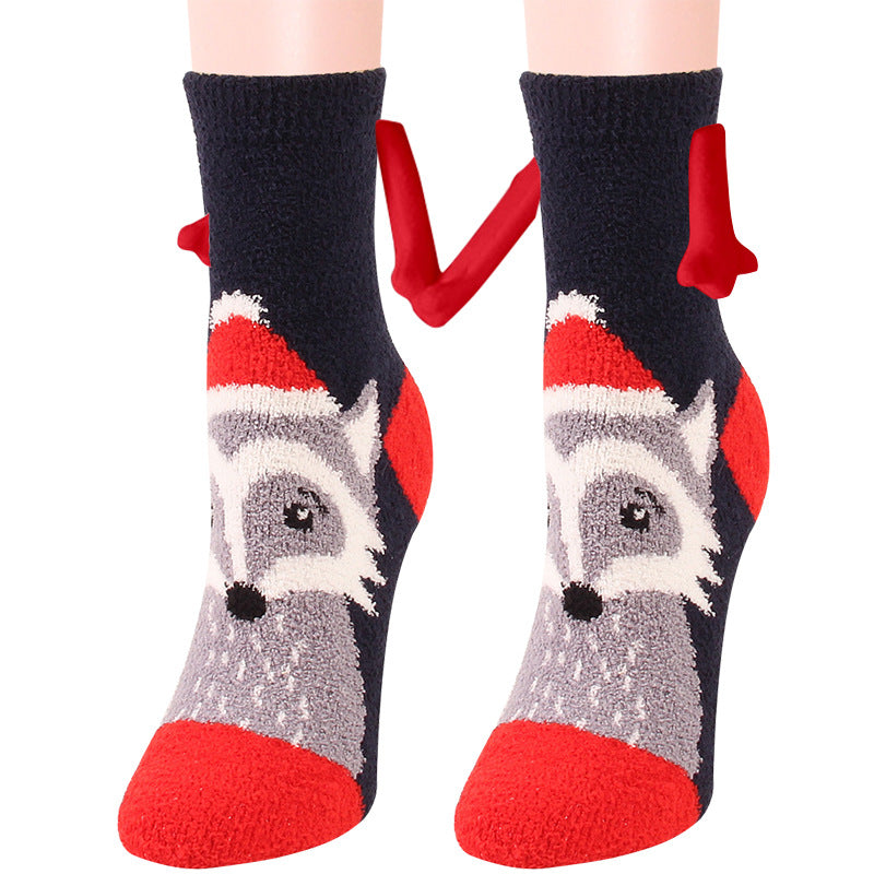 Christmas Supplies Coral Fleece Tube Socks Warm Slipper Bed Socks Winter Soft Warm Slipper