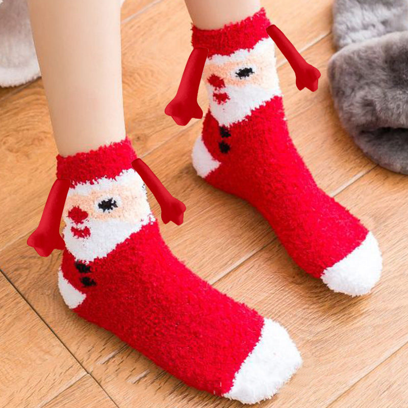 Christmas Supplies Coral Fleece Tube Socks Warm Slipper Bed Socks Winter Soft Warm Slipper