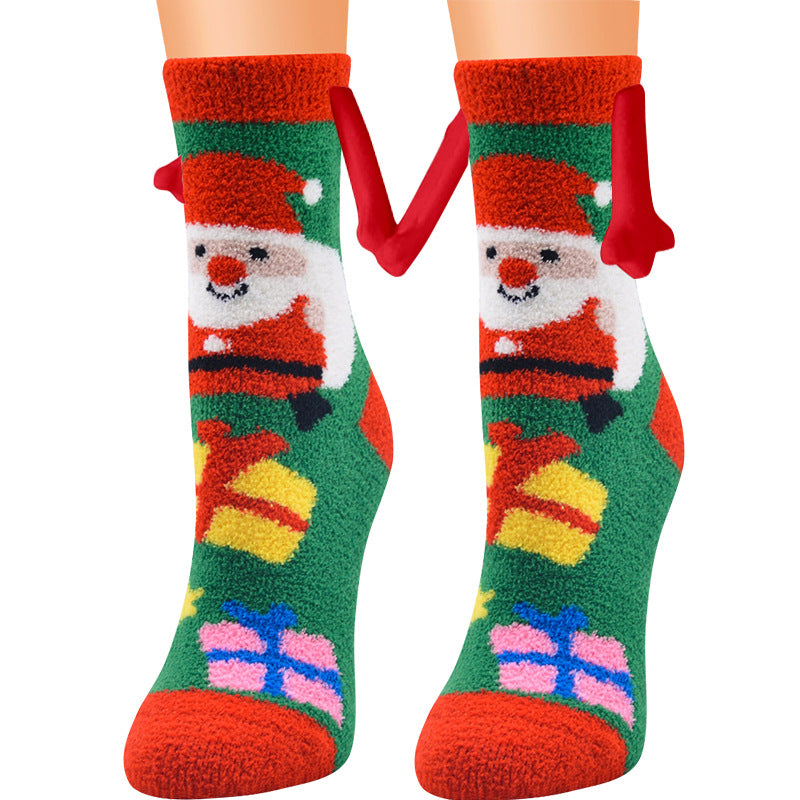 Christmas Supplies Coral Fleece Tube Socks Warm Slipper Bed Socks Winter Soft Warm Slipper