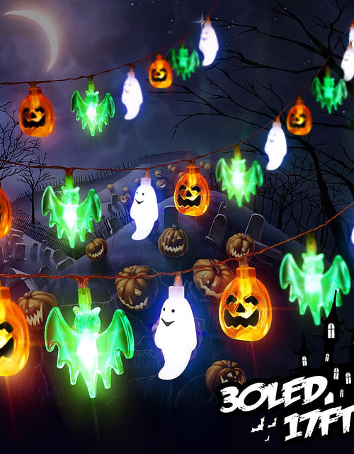 Load image into Gallery viewer, Colorful Lights String Halloween Decoration Spider Bat Ghost
