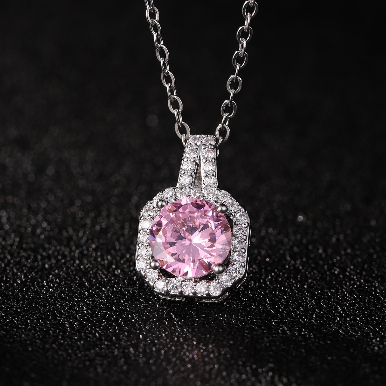 Perfume Bottle Pendant Necklace Women's Full Imitation Diamond