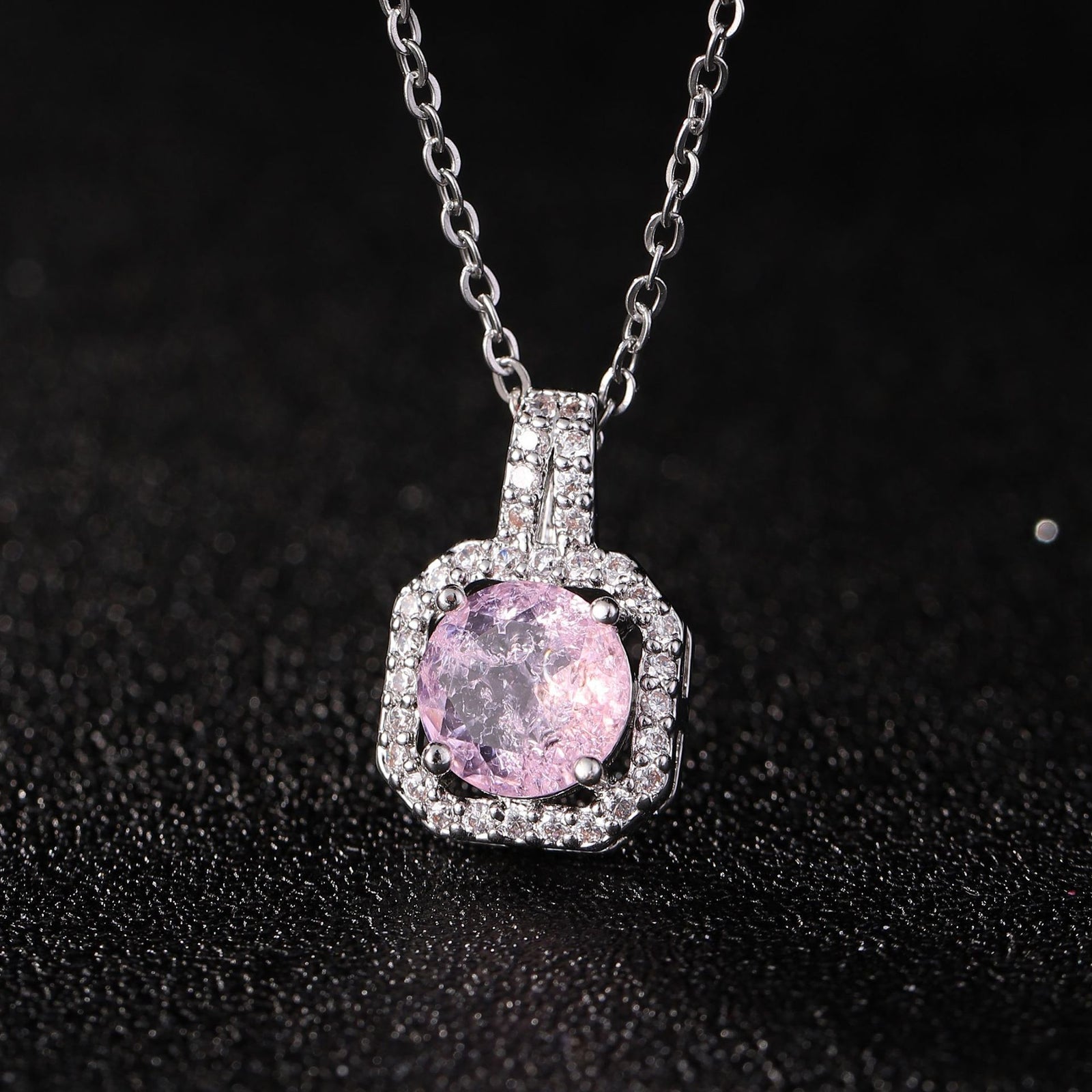 Perfume Bottle Pendant Necklace Women's Full Imitation Diamond