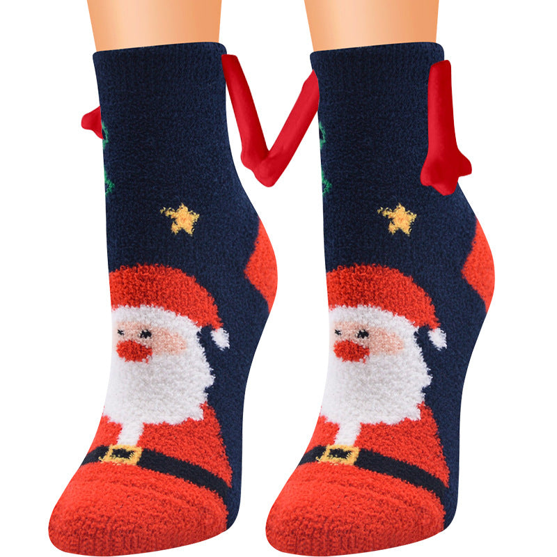 Christmas Supplies Coral Fleece Tube Socks Warm Slipper Bed Socks Winter Soft Warm Slipper