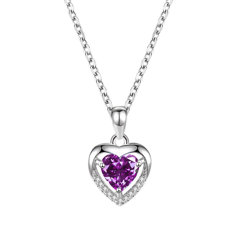 925 Heart-shaped Rhinestones Necklace Luxury Personalised Necklace For Women Jewellery Valentine's Day Gift