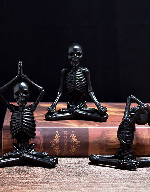 Load image into Gallery viewer, Halloween Horror Desktop Decoration Resin Ornaments Feature Modeling Yoga Skull Skeleton
