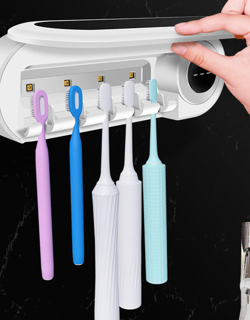 Load image into Gallery viewer, Wall Mounted Toothbrush Holder Smart Toothbrush UV Sterilizer Holder Toothpaste Dispenser
