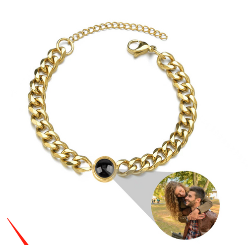 Load image into Gallery viewer, Titanium Steel Men And Women Personalized Photo Projection Custom Family Gathering Pet Couple Birthday Memory Bracelet
