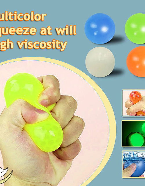 Load image into Gallery viewer, Luminous Sticky Ball Toys Sticky Wall Home Party Games Glow In The Dark Novelty Toys Decompression Squeeze Toy
