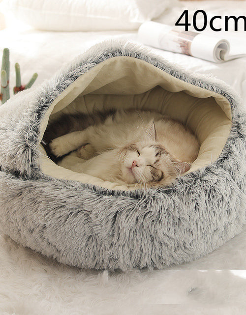 Load image into Gallery viewer, 2 In 1 Dog And Cat Bed Pet Winter Bed Round Plush Warm Bed House Soft Long Plush Pets Bed
