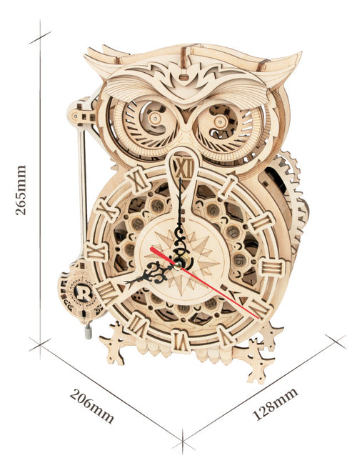 Load image into Gallery viewer, Robotime Rokr Creative DIY Toys 3D Owl Wooden Clock Building Block Kits Gifts Home Decoration
