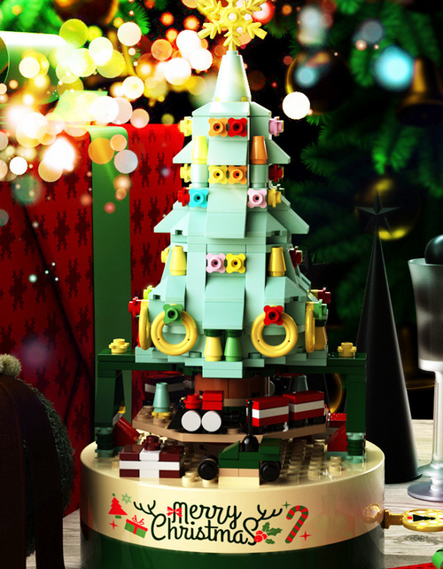 Load image into Gallery viewer, Christmas Tree Blocks Spin Music Box Blocks
