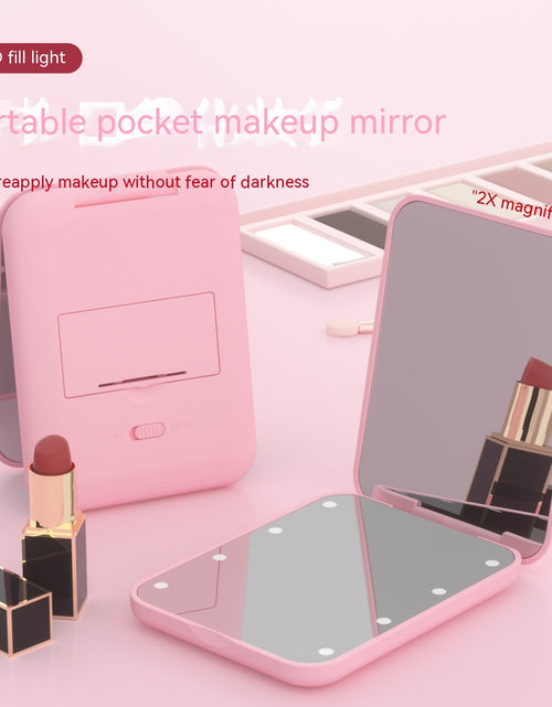 Load image into Gallery viewer, Portable Handheld Folding LED Light Makeup Mirror
