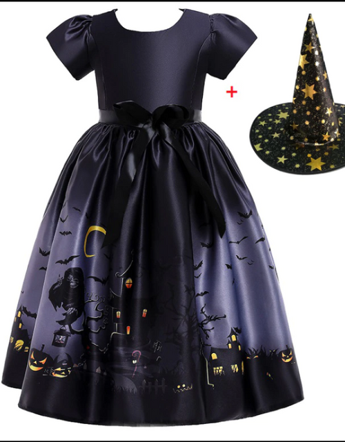 Load image into Gallery viewer, Halloween Princess Dress Halloween Printed Mesh
