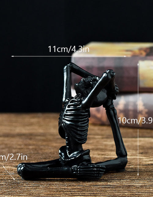 Load image into Gallery viewer, Halloween Horror Desktop Decoration Resin Ornaments Feature Modeling Yoga Skull Skeleton
