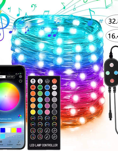 Load image into Gallery viewer, APP Light String Mobile Phone Bluetooth USB Copper Wire Music Decorative Lantern
