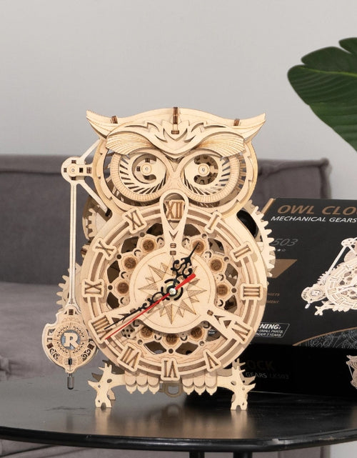 Load image into Gallery viewer, Robotime Rokr Creative DIY Toys 3D Owl Wooden Clock Building Block Kits Gifts Home Decoration
