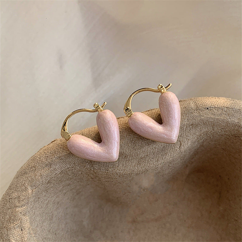 Love Earrings For Women's New Peach Heart Small And Luxury