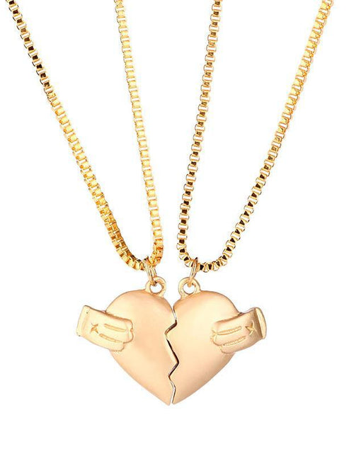 Load image into Gallery viewer, Creative Magnet Love Necklace 2pcs Heart-broken Shape Necklace Men And Women Jewellery
