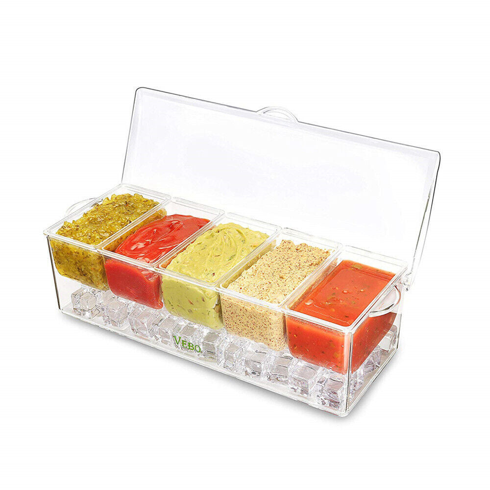 On Ice Bar Fruit Garnish Spice Box Condiment Dispenser Seasoning Storage Kitchen