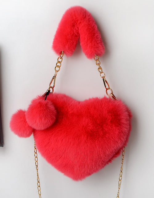 Load image into Gallery viewer, Love Bags Soft Plush Handbags Women Valentine&#39;s Day Party Bag
