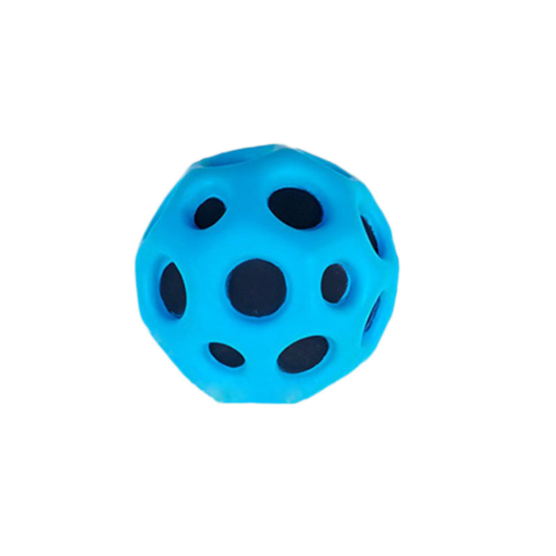 Soft Bouncy Ball Anti-fall Moon Shape Porous Bouncy Ball Kids Indoor Outdoor Toy Ergonomic Design