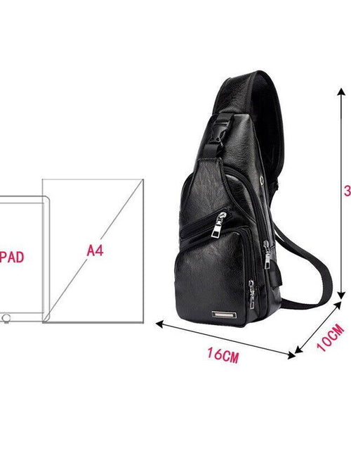 Load image into Gallery viewer, Men Chest Bag PU Shoulder Sling Backpack Pack Travel Sport Cross Body Bags
