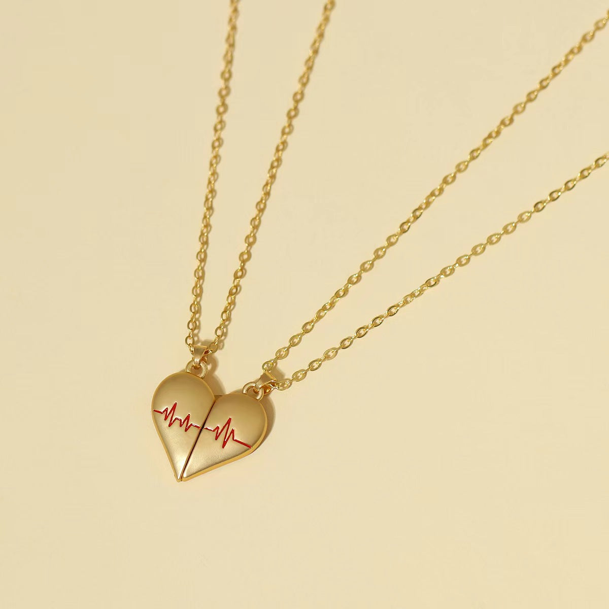 Heartbeat Magnetic Heart Necklace Love Couple Jewellery