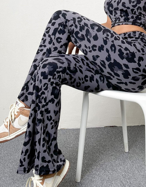 Load image into Gallery viewer, European And American Leopard Print Flared Pants
