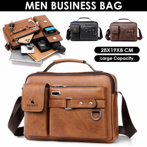 Load image into Gallery viewer, Mens Leather Bags Messenger Bag Briefcase Satchel Shoulder Handbag Cross Body
