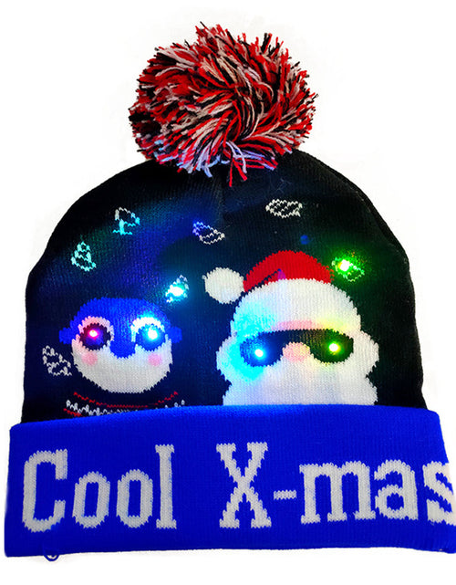 Load image into Gallery viewer, LED Christmas Hat Sweater Knitted Beanie Christmas Light Up Knitted Hat Christmas Gift Adult Kids Xmas New Year Decorations
