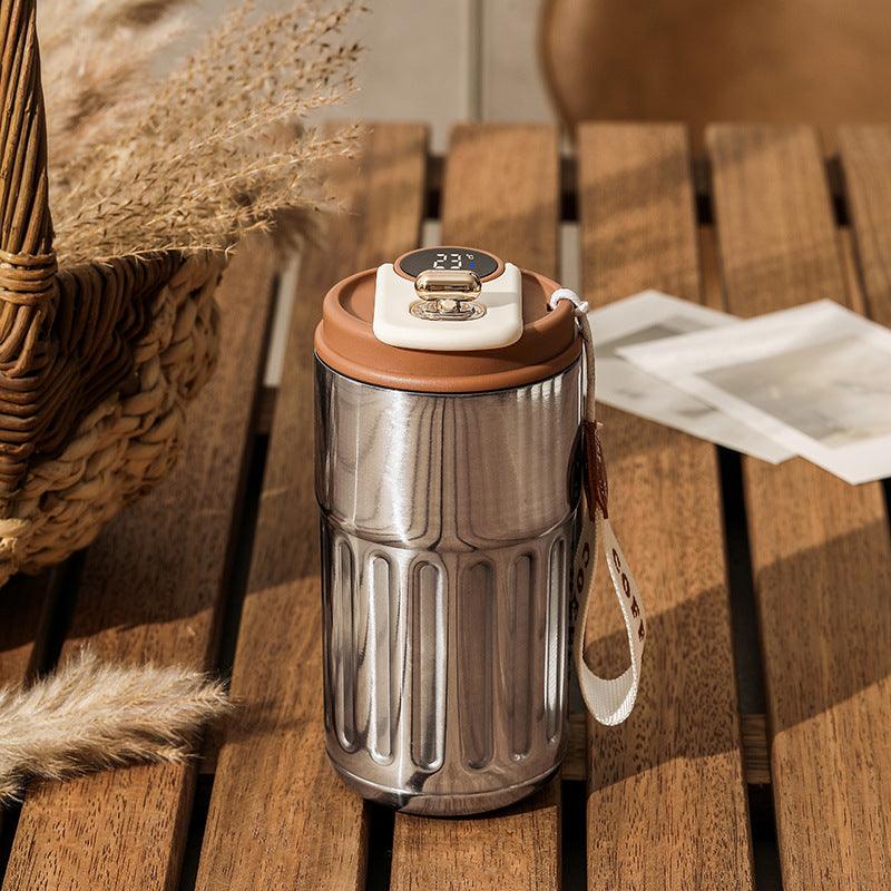 Coffee Thermos with Temperature Display, 450ml Temperature Display Water Bottle, Smart Thermal Coffee Mug with LED Temperature Display, Portable Vacuum Insulated Travel Mug for Home Travel