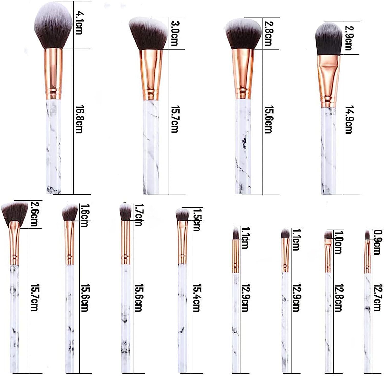 Make-Up Brushes  Professional 12Pcs Marble Make Up Brushes Set