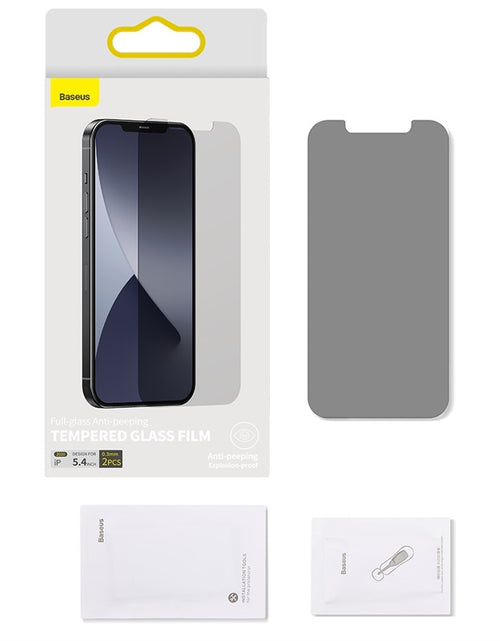 Load image into Gallery viewer, 0.3mm Full Glass Privacy Tempered Film For IPhone 12 Two Pieces
